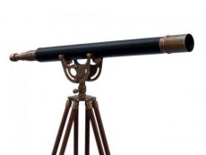 Floor Standing Antique Brass Leather Anchormaster Telescope 65