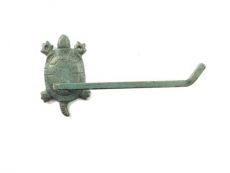Antique Seaworn Bronze Cast Iron Decorative Turtle Toilet Paper Holder 10