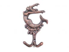 Rustic Copper Cast Iron Mermaid Key Hook 6