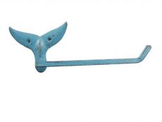 Rustic Light Blue Cast Iron Whale Tail Toilet Paper Holder 11