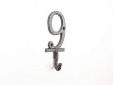 Cast Iron Number 9 Wall Hook 6