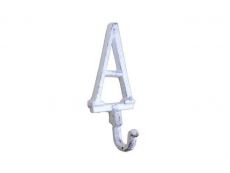 Whitewashed Cast Iron Letter A Alphabet Wall Hook 6