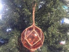 Orange Japanese Glass Ball Fishing Float Decoration Christmas Ornament 4