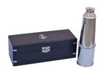 Deluxe Class Chrome Admirals Spyglass Telescope 27 with Black Rosewood Box