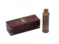 Deluxe Class Antique Brass Captains Spyglass Telescope 15 with Rosewood Box