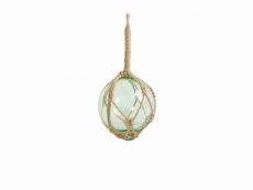 Seafoam Green Japanese Glass Ball Fishing Float With Brown Netting Decoration 6