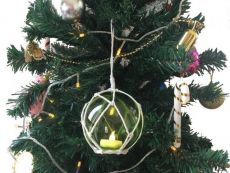 LED Lighted Green Japanese Glass Ball Fishing Float with White Netting Christmas Tree Ornament 4