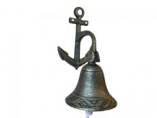 Rustic Gold Cast Iron Wall Hanging Anchor Bell 8\