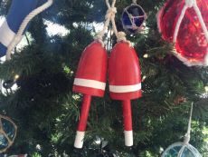 Wooden Red Decorative Maine Lobster Trap Buoys Christmas Ornament 7 