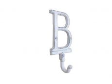 Metal Wall Hanging Whitewashed Cast Iron Letter H Alphabet Wall Hook 6 Cas