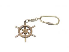 Solid Brass-Copper Ship Wheel Key Chain 5