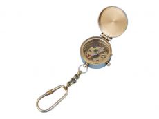 Solid Brass Compass w-Lid Key Chain 5