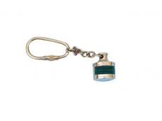 Solid Brass Green Ship Oil Lamp Key Chain 4