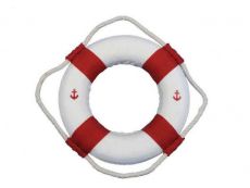 Classic White Decorative Anchor Lifering With Red Bands 6