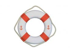 Classic White Decorative Anchor Lifering With Orange Bands 10