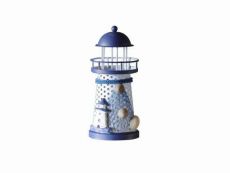 LED Lighted Decorative Metal Lighthouse with Small Lighthouse Christmas Ornament 6