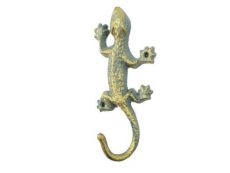 Antique Seaworn Bronze Cast Iron Lizard Hook 6