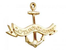 Brass Captains Quarters Anchor With Ribbon Sign 8