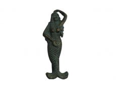 Antique Seaworn Bronze Cast Iron Mermaid Door Knocker 7\