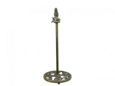 Rustic Gold Cast Iron Mermaid Extra Toilet Paper Stand 16\