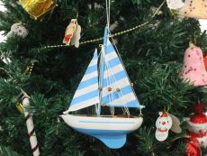 Wooden Anchors Aweigh Model Sailboat Christmas Tree Ornament