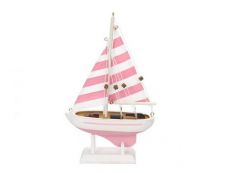 Wooden Pretty in Pink Model Sailboat 9