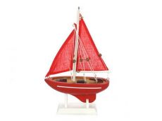 Wooden Red Sea Model Sailboat 9