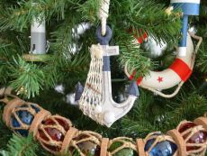 Rustic Blue Decorative Anchor Christmas Tree Ornament