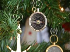 Chrome Compass Christmas Tree Ornament