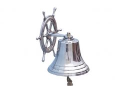 Chrome Hanging Ship Wheel Bell 8