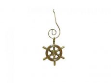 Solid Brass Decorative Ship Wheel Christmas Ornament 4