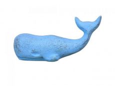 Rustic Light Blue Cast Iron Whale Paperweight 5