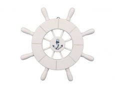 White Decorative Ship Wheel With Anchor 9\