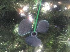Seaworn Blue Cast Iron Propeller Christmas Ornament 4