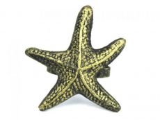 Antique Gold Cast Iron Starfish Napkin Ring 3 - set of 2
