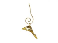 Solid Brass Dolphin Christmas Ornament 3