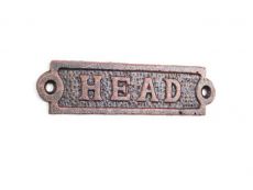 Rustic Copper Cast Iron Head Sign 6
