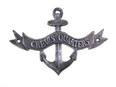 Antique Silver Cast Iron Crews Quarters Anchor Sign 8