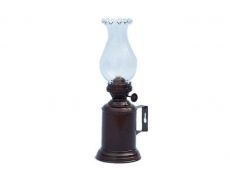 Antique Copper Tavern Oil Lamp 10 