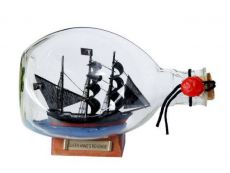 Wooden Blackbeard\'s Queen Anne\'s Revenge Pirate Ship in a Glass Bottle 7\