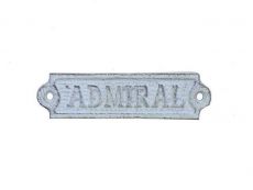 Whitewashed Cast Iron Admiral Sign 6\