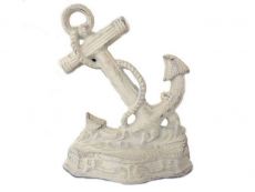 Whitewashed Cast Iron Anchor Door Stopper 8