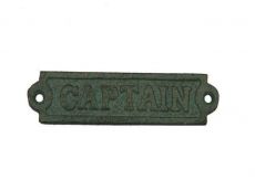 Antique Seaworn Bronze Cast Iron Captain Sign 6\