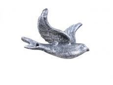 Rustic Silver Cast Iron Flying Bird Decorative Metal Wing Wall Hook 5.5