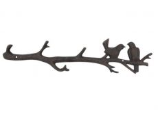 Rustic Copper Cast Iron Love Birds on a Tree Branch Decorative Metal Wall Hooks 19