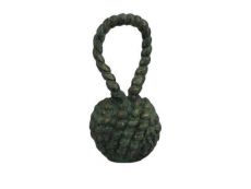 Antique Seaworn Bronze Cast Iron Sailors Knot Door Stopper 10