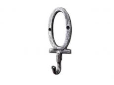 Rustic Silver Cast Iron Letter O Alphabet Wall Hook 6