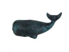 Seaworn Blue Cast Iron Whale Paperweight 5