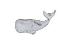 Whitewashed Cast Iron Whale Paperweight 5