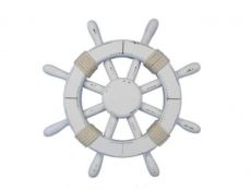 Rustic White Decorative Ship Wheel 12